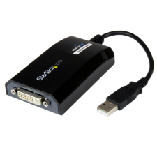 Startech USB2DVIPRO2 USB 2.0 A apa - DVI anya adapter - Fekete kábel és adapter
