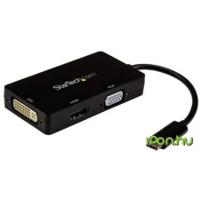 Startech USB 2.0 Type C VGA/D-Sub + HDMI + DVI-D Átalakító Fekete 6cm CDPVGDVHDBP audió/videó kellék, kábel és adapter