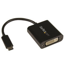 Startech USB-C apa - DVI-I anya adapter - Fekete kábel és adapter