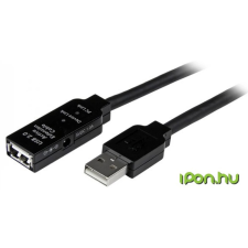 Startech USB Hosszabbító Fekete 10m USB2AAEXT10M kábel és adapter