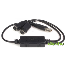 Startech USB PS/2 Átalakító Fekete 40cm USBPS2PC kábel és adapter