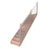 StarWood Treppen Mykonos Pro bükkfa lépcső egyenes 90 cm homloklap fa-acél korlát jobbra FSC®