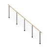 StarWood Treppen StarWood Kos fémkorlát kerek tölgyfa kapaszkodóval 325 cm fekete FSC®