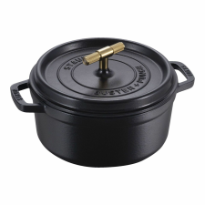 Staub La Cocotte Buster &amp; Punch Önöttvas lábas Ø 24cm 3,8L - Fekete edény
