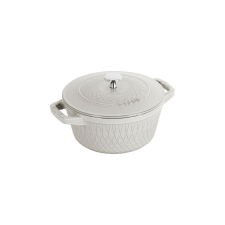 Staub Round Cast Iron Pot - 4 ltr, White Truffle edény