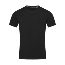 STEDMAN Férfi rövid ujjú póló Stedman Clive V-Neck L, Opál fekete férfi póló