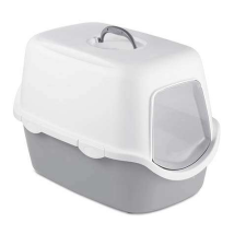STEFANPLAST CATHY fedett macska WC szürke fehérrel 56x40x40cm macskatoalett