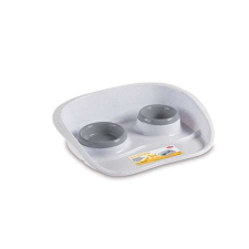  STEFANPLAST Műanyag tál vízre és tápra tálcán  0,25+0,30l szürke kutyatál