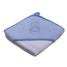  Stella fürdõlepedõ hímzett 80x80cm kék-fehér maci babatörülköző, kifogó