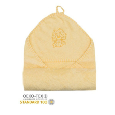 Stella fürdőlepedő hímzett 110x110 sárga oroszlán babatörülköző, kifogó