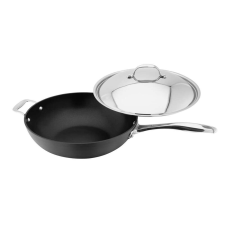 Stellar-Hard eloxált wok serpenyő, alumínium, 55x30x16,5 cm, fekete/ezüst edény