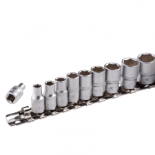 STELS 1/4" 4-13mm 10 részes professional dugókulcs fej készlet dugókulcs