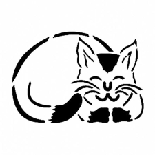  Stencil - cica. Mérete: 7x10 cm dekorációs kellék