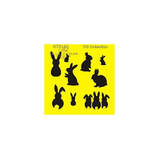  Stencil, nyuszik dekorációs kellék