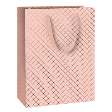  Stewo ajándéktasak (23x13x30 cm) púder, fényes geometriai mintás, ajándéktasak