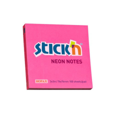 Stick'n Öntapadó jegyzettömb STICK'N 76x76mm neon pink 100 lap post-it