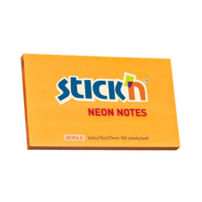 Stick'n Öntapadó jegyzettömb STICK`N 76x127mm neon narancs 100 lap post-it