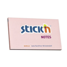 Stick'n Öntapadó jegyzettömb STICK`N 76x127mm pasztel pink 100 lap jegyzettömb
