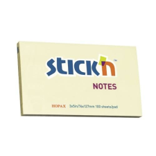 Stick'n Öntapadó jegyzettömb STICK`N 76x127mm pasztel sárga 100 lap jegyzettömb