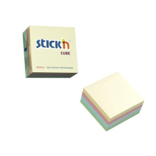 Stick'n Öntapadó kockatömb, 76x76mm, 400 lap, STICK N, pasztell szivárvány jegyzettömb