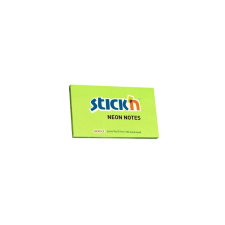 Stickn Öntapadó jegyzettömb STICK`N 76x127mm neon zöld 100 lap post-it