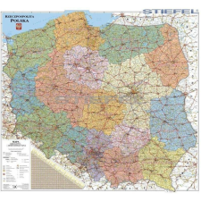 Stiefel Lengyelország közigazgatása térkép, fóliás-fémléces térkép