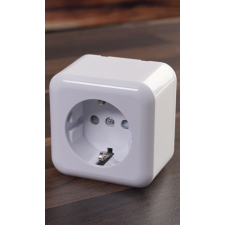 Stilo Forte 2P+F Schuko fehér falon kívüli földelt csatlakozóaljzat, biztomsági zsalus villanyszerelés
