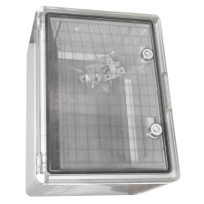 Stilo műanyag elosztószekrény átlátszó ajtóval 400x300x220mm, IP65, ABS, fém villanyszerelés