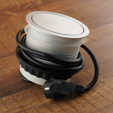 Stilo rejtett elosztó USB aljzattal, asztalba süllyeszthető, 100mm hosszabbító, elosztó