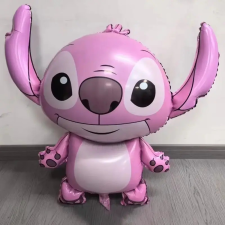  Stitch alakú ,rózsaszín fólia lufi party kellék