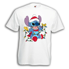  Stitch Karácsonyi Égők - Karácsonyi Férfi Póló