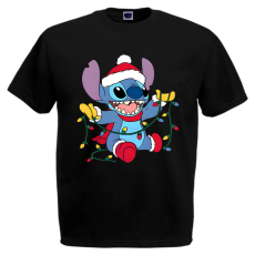  Stitch Karácsonyi Égők - Karácsonyi Férfi Póló