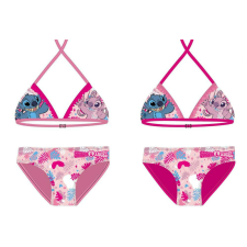Stitch kétrészes fürdőruha kislányoknak - bikini háromszög felsőrésszel - pink - 104 gyerek fürdőruha