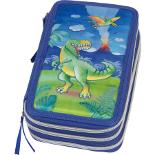 Stocktechnik Kereskedelmi Kft. FaberCastell töltött tolltartó, 3-emeletes, kék, dinós tolltartó