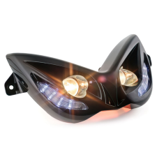 Str8 Fejlámpa EVO 2 kék LED-ekkel MBK Nitro / Yamaha Aerox fekete motorkerékpár fényszóró