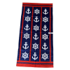  Strand törölköző 70 x 140 cm - Hajókormány és horgony mintás 2210