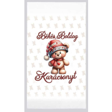  Strandtörölköző, karácsony, maci piros sapkában lakástextília