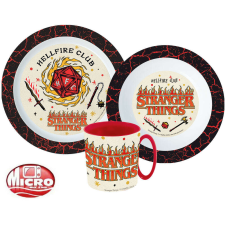Stranger Things étkészlet, micro műanyag szett 350 ml-es bögrével babaétkészlet