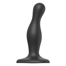 Strap-On-Me Curvy S - hullámos, talpas dildó (fekete) műpénisz, dildó