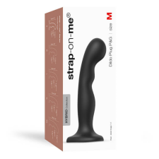  Strap-on-me P&G M - hajlított, talpas dildó (fekete) műpénisz, dildó