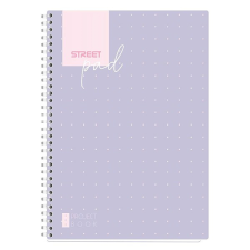 Street Spirálfüzet kockás street pad a/4 100 lapos lila pöttyös 67166 füzet