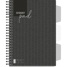 Street Spirálfüzet Street Pad Black & White Edition A/5 100 lapos vonalas, fekete füzet