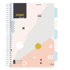 Street Spirálfüzet STREET Pad regiszteres A4 vonalas 100 lapos színes mintás füzet
