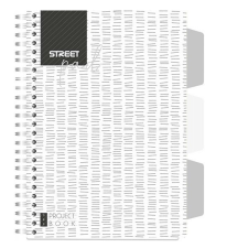 Street Spirálfüzet STREET Pad regiszteres A/5 kockás 100 lapos fehér füzet