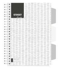 Street Spirálfüzet street pad regiszteres a/5 kockás 100 lapos fehér 67123 füzet