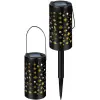 STREND PRO Garden Napelemes kerti lámpa, Strend Pro Garden Yildun, fekete, 41 cm, 1 LED, melegfehér fény, vízálló, 2 db, földbe szúrható