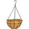 Strend pro Hanger függő virágtartó, acél/kókusz, lánccal és akasztóval, 30 cm