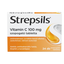  STREPSILS VITAMIN C 100MG SZOPOGATÓ TABLETTA  24X vitamin és táplálékkiegészítő