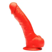 Stretch Real Szilikon dildó nyújtás N3 - 19 x 4,8 cm piros műpénisz, dildó