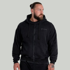Strix Washed Zip kapucnis pulóver Black XXL